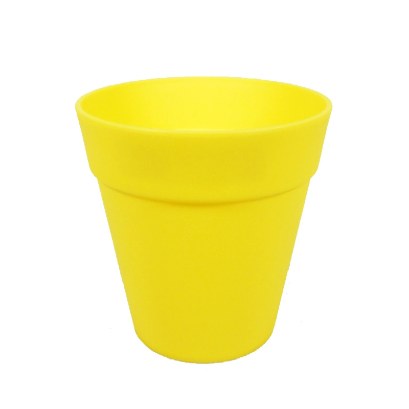 MACETERO PLÁSTICO AMARILLO 10X10 CM