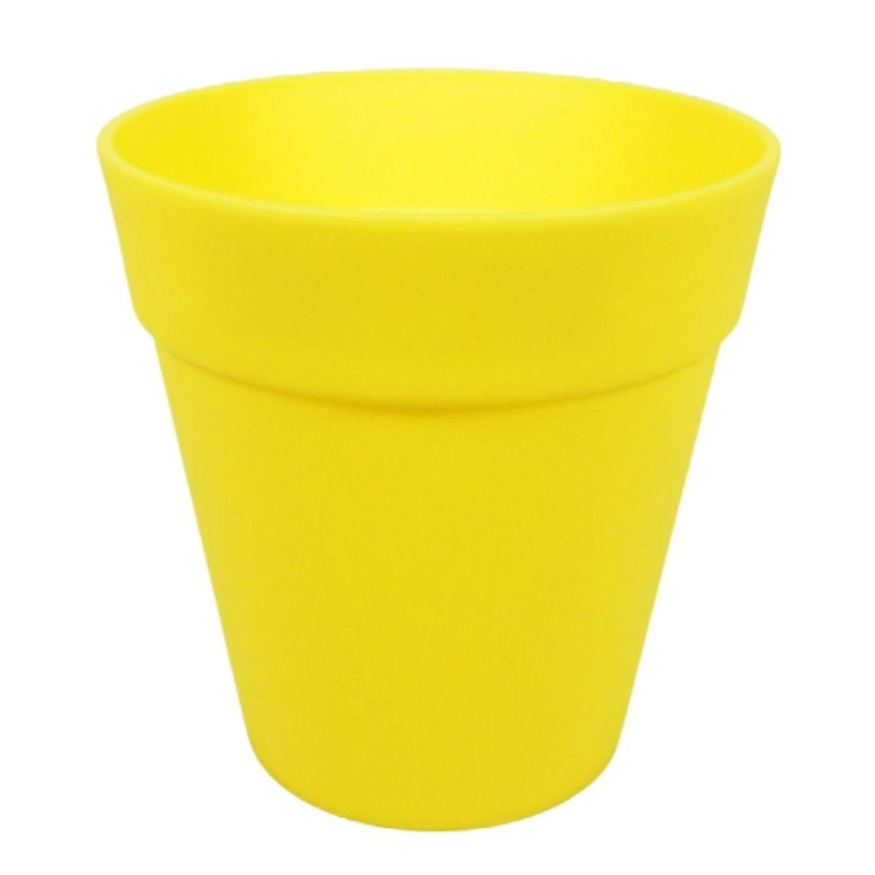 MACETERO PLÁSTICO AMARILLO 19X19 CM