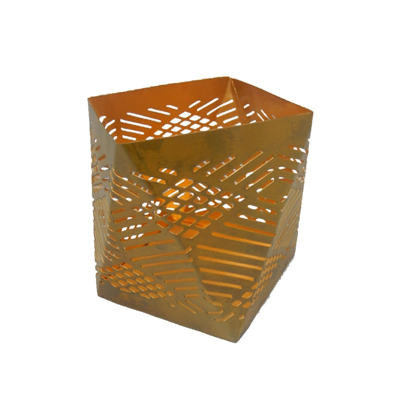 PORTA TEALIGHT DISEÑO ORO 11x10cm