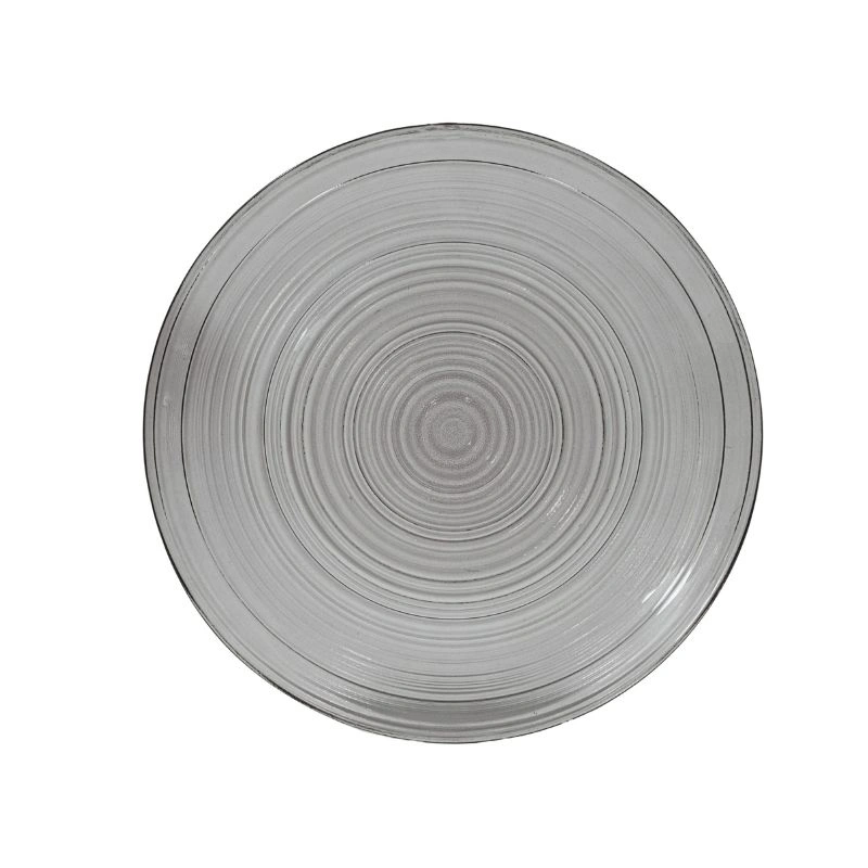 PLATO DECORATIVO DE VIDRIO PLATA