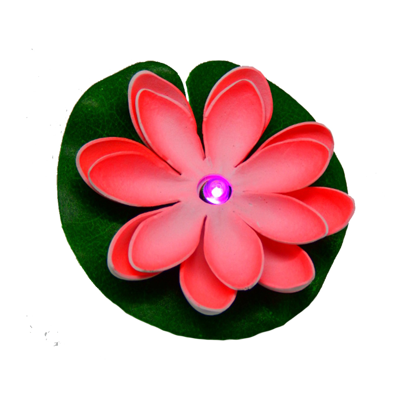 FLOR DE LOTO LED FLOTANTE ROSADO 8cm