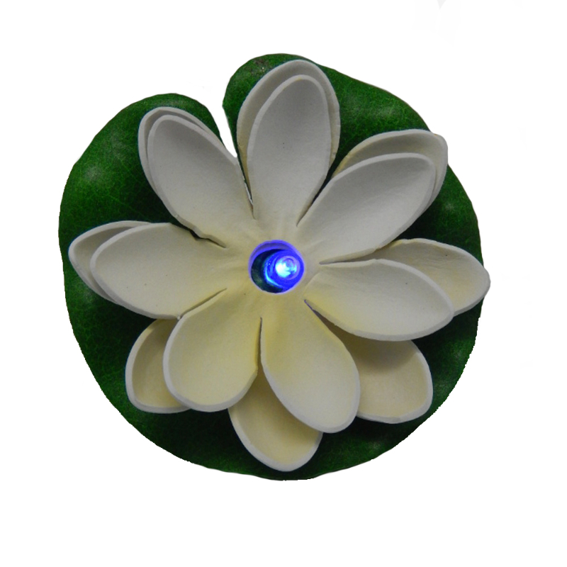 FLOR DE LOTO LED FLOTANTE BLANCO 8cm