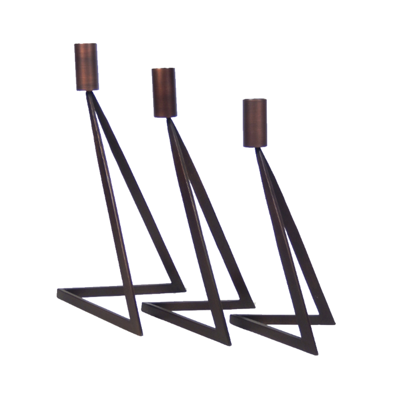 SET CANDELABRO x3 COBRE ENVEJECIDO