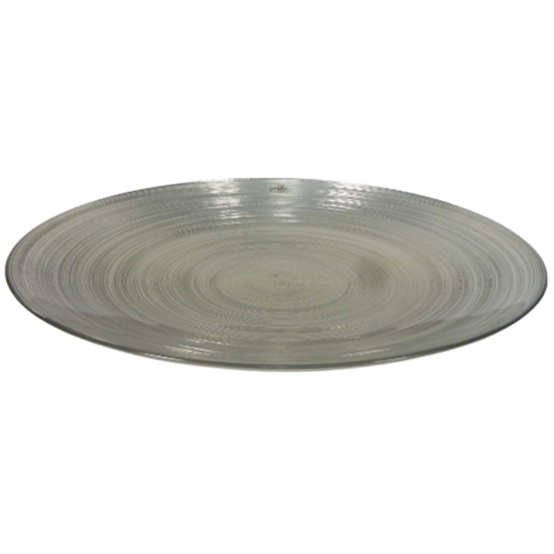 PLATO DECORATIVO DE VIDRIO PLATA