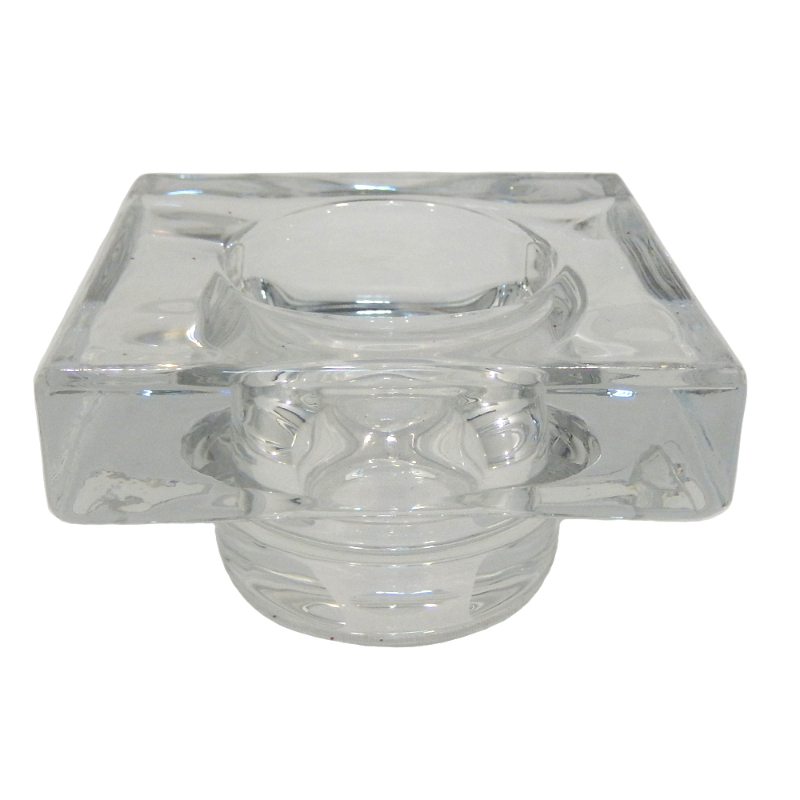 PORTA TEALIGHT DE VIDRIO CUADRADO 8X4,8CM