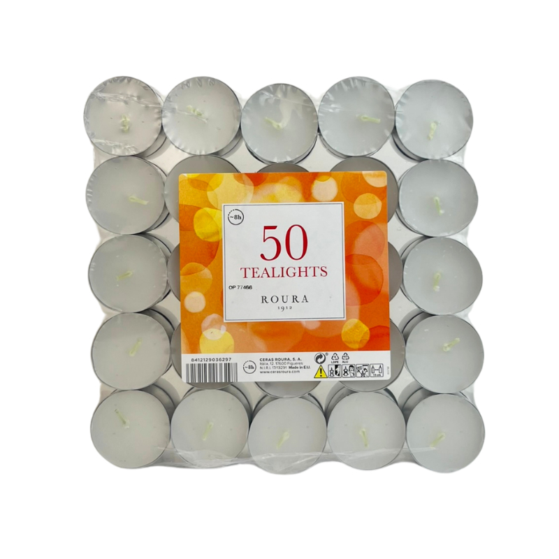 TEALIGHTS (50) BLANCO 8H