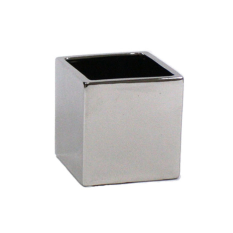 BASE CUBO PLATEADA 8CM