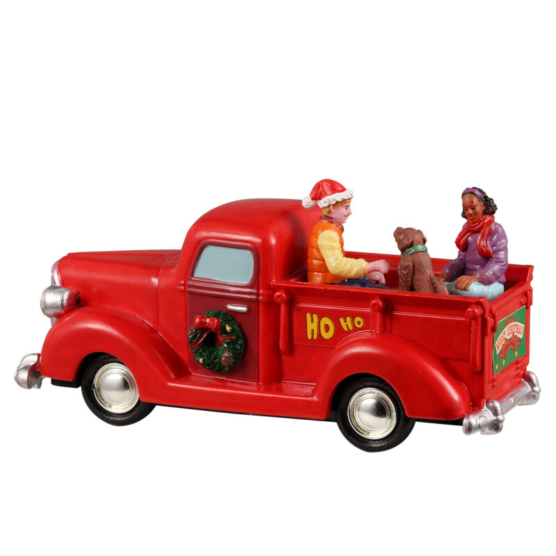 Figura Camioneta Roja Navideña