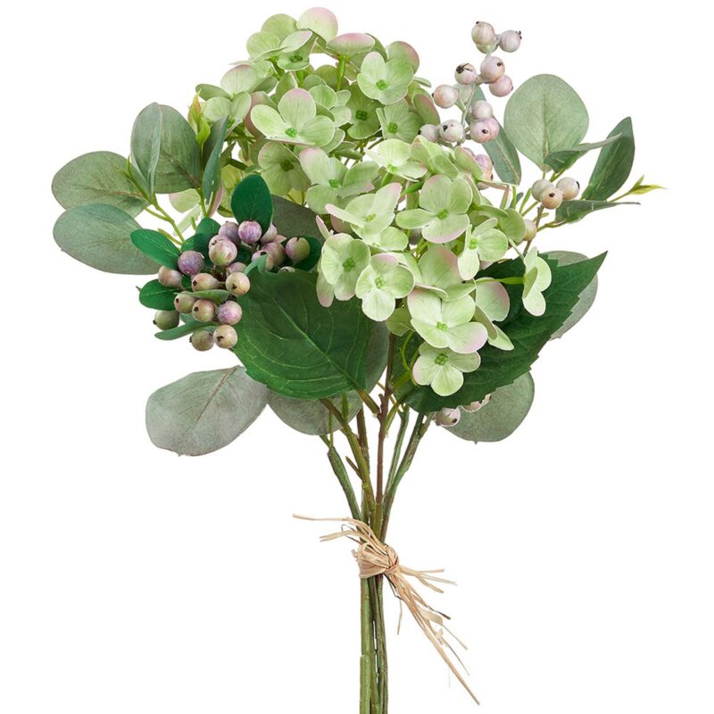 RAMO HORTENSIAS-EUCALIPTO 42cm VERDE