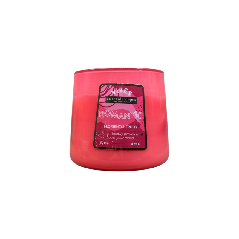 VELA POTE VIDRIO 425g VIBES ROMANTIC