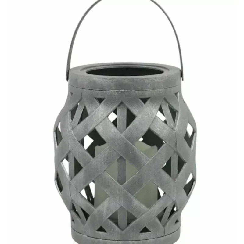 CANDELABRO CON VELON LED GRIS