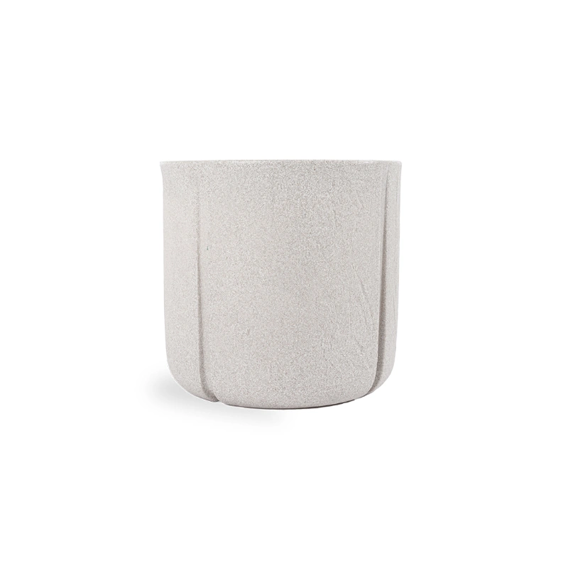 MACETERO KARAJA 26X24CM BLANCO MARMOL