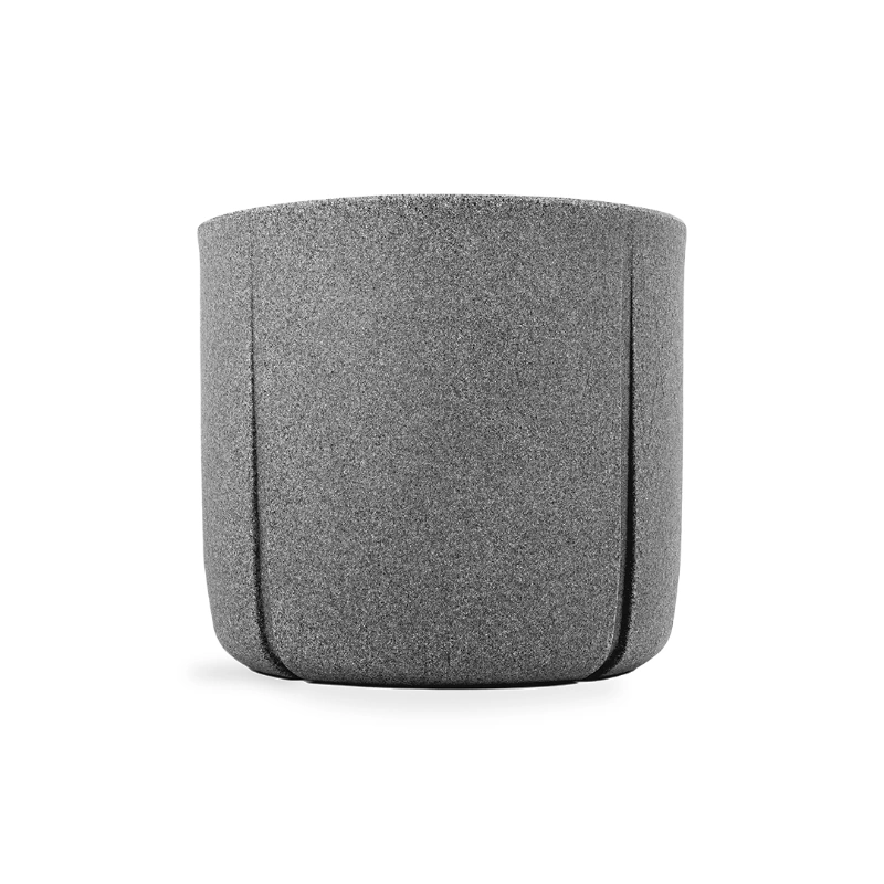 MACETERO KARAJA 50X48CM NEGRO MARMOL
